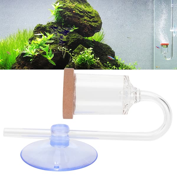Akvarium CO2 Diffuser Transparent med Sugekop