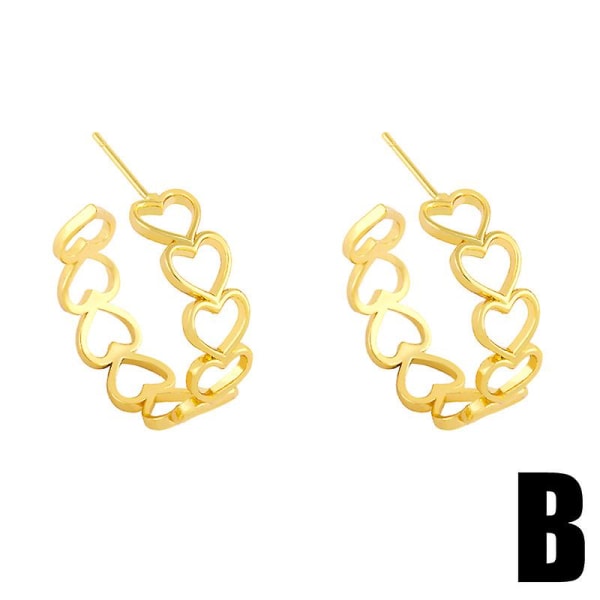 Korvakorut Vintage Zirkoni Heart Stud Muotikorut Ac9755 B