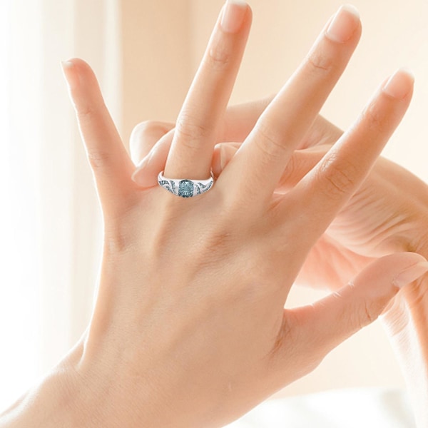 Kompakt ring Delikat Smidig Långvarig Legering Gem Ring För Alla Hjärtans Dag Green US 10