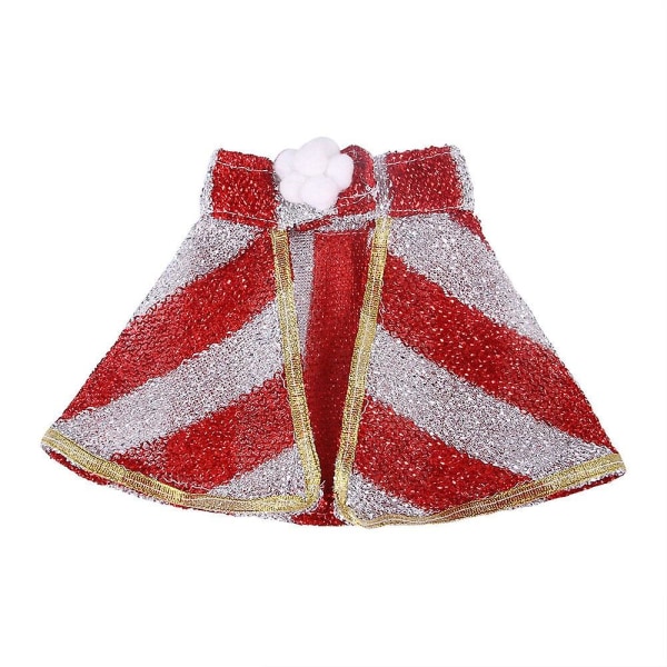 Fancy kjole, kæledyrsjuletøj 3 mønsterdesign Pet Cape Funny fest cosplay kostume (rød og hvid stribe S)