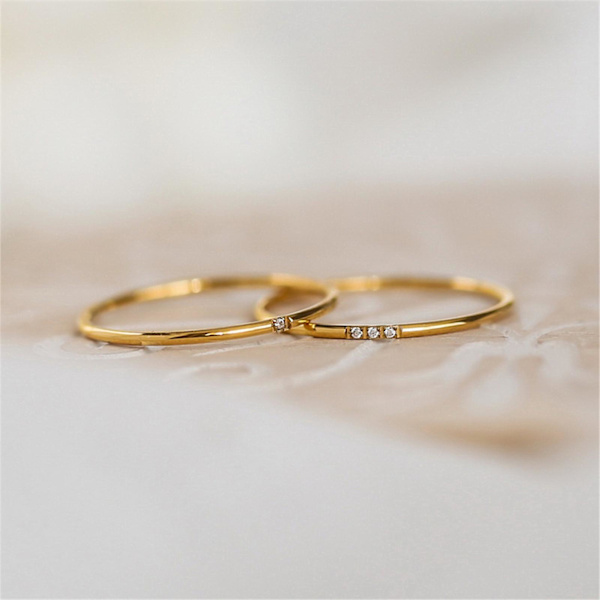 Kvinnor Ring Levande Färg Rostsäker Titan Stål Kvinnor Bröllopsceremoni Glittrande Ring För Kvinna US 7 A