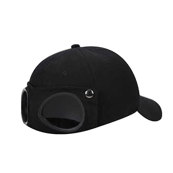 Unisex Pilotbriller Briller Baseballkasket Harajuku Hip Hop Solbriller Peaked Hat Black