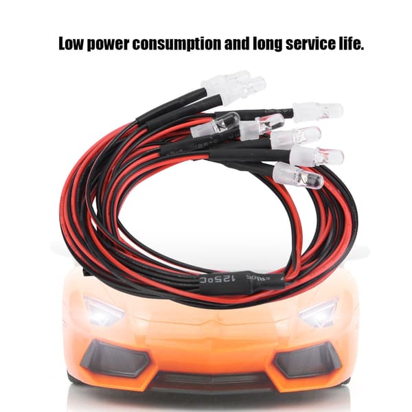 8 stk. 5 mm LED-frontlykter baklykter for RC Drift Bilmodell Tilbehør