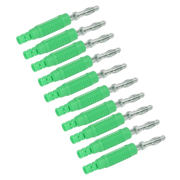 10 Sett Bananplugg Messing PA Jack Connector Press Fit Isolasjonsrør Probe Adapter J10031 Grønn