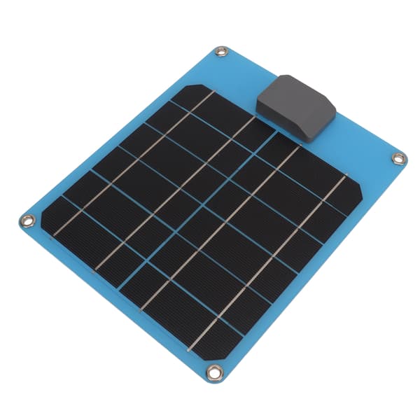 5W 5V Solcellepanel Monokrystallinsk Strømgeneratorpanel Batteriladersett for Bil Båt Tilhenger Bobil Blå