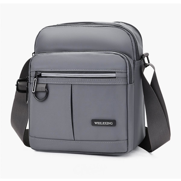 Herr Canvas Shoulder Messenger Bag Crossbody Satchel Travel Man&#39;s Bags ljusgrå