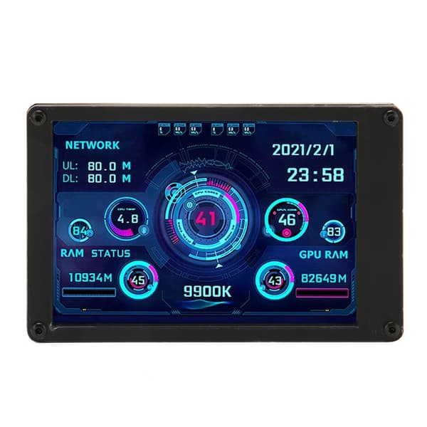 3,5 tommer IPS USB Mini Skærm CPU GPU RAM Temperatur Data Monitor PC Sensor Panel Display med 4-polet bundkortkabel