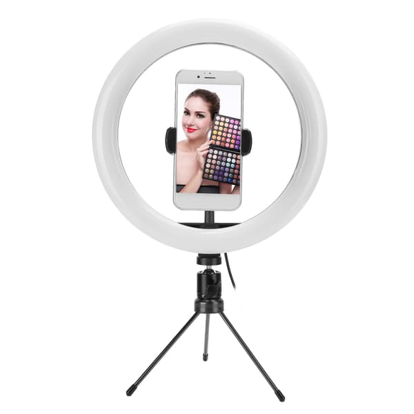 10 Tommer USB LED Ringlys med Trekantet Stativ til Livestreaming