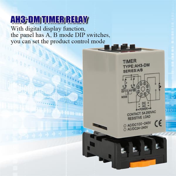 AH3 DM Digital Fördröjningstimerrelä AC220V Hög Precision AB Dubbelläge med Bas