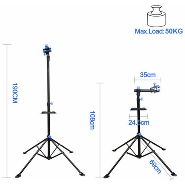 360° reparationsstativ Cykelmonteringsbeslag Cykelmonteringsbeslag 30 kg Cykelstativ - Sort