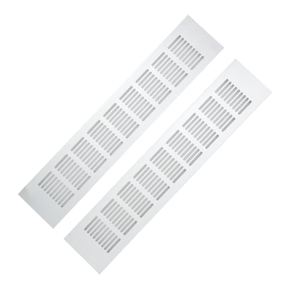 2 stk. luftventilasjonsrist i aluminiumslegering, rektangulær ventilasjonsplate for skap, skoskap, 80x400mm