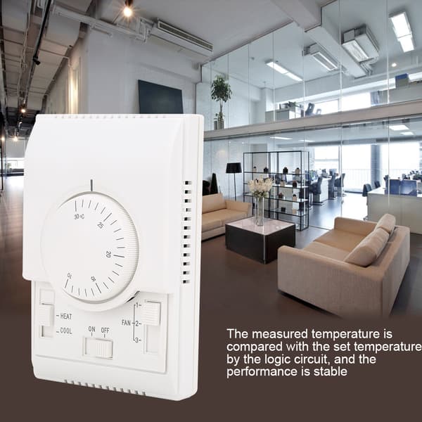 Mekanisk Ytmonterad Luftkonditioneringstermostat 10-30℃ AC220V Temperaturregulator