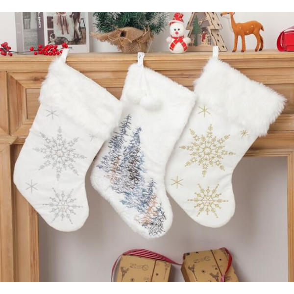 Christmas Tree Snowflake Plyschsockor (Christmas Tree Socks)