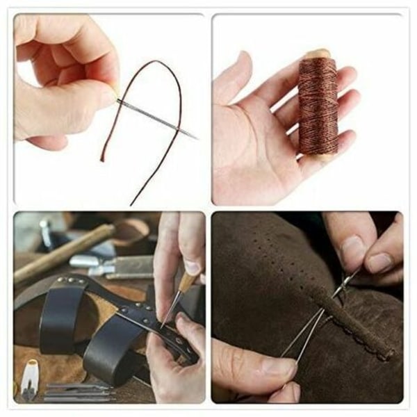 Læder syværktøj Reparationssæt 31 stykker håndsyning Craft DIY Kit