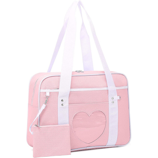 Ita Bag Heart Japansk Skolväska Stor Anime Axelväska Kawaii Handväska För Kvinnor A916-171 Pink 2