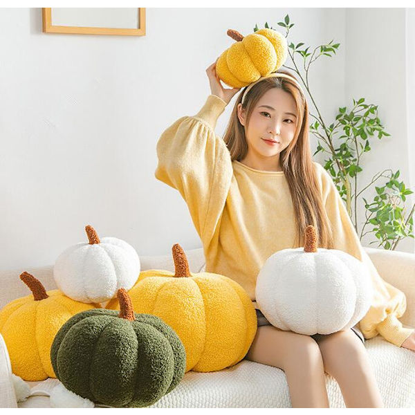 Färgglad pumpaplyschleksak (gul 35 cm)