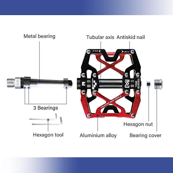 Cykelpedaler, Mtb flade pedaler Cnc aluminium kropsplatform Diameter 9/16 tommer til Mtb cykling landevejscykel