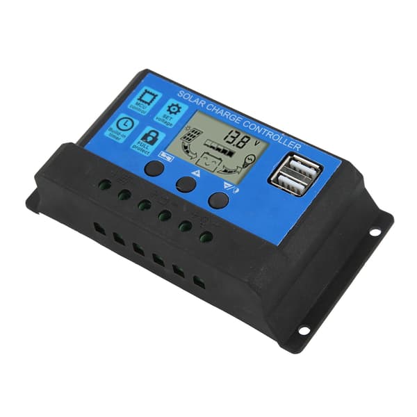 30A Solarladdningsregulator Dubbel USB-utgång för 12V 24V Solpaneler