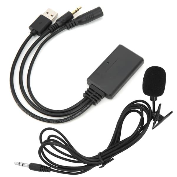 Bluetooth 5.0 AUX Adapter med Mikrofon Håndfri Opkald til Ford Focus Mondeo