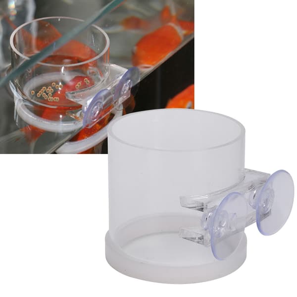 Akryl Transparent Fiskmatningsring Sugkopp Akvariefoder