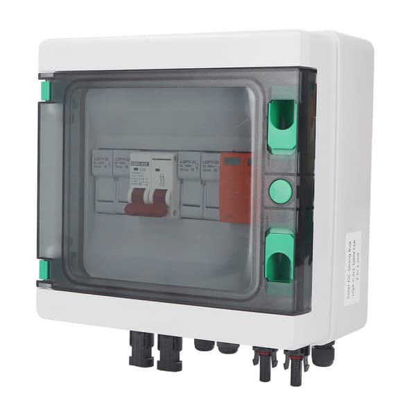 Vandtæt PV Combiner Box 2 Strings 15A Sikring 32A Afbryder DC500V Solar