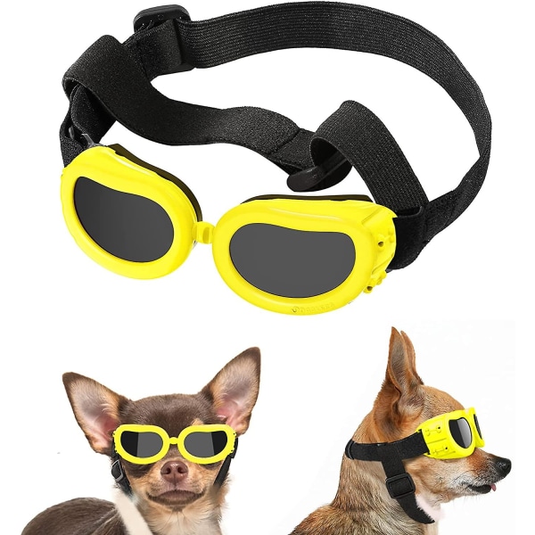 Hundetilbehør, justerbare stropbriller til små hunde (gul)