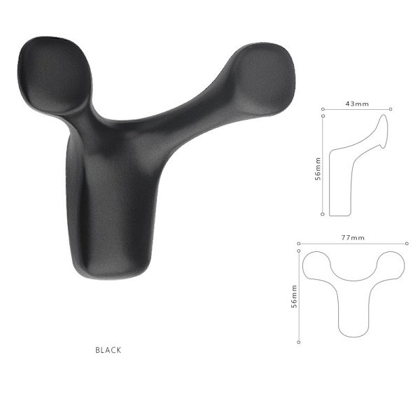 4 delar Nordic Hook Metall Horn Klädkrok Badrumsskåp Dörr Väggkrok (Horn Klädkrok-Svart)