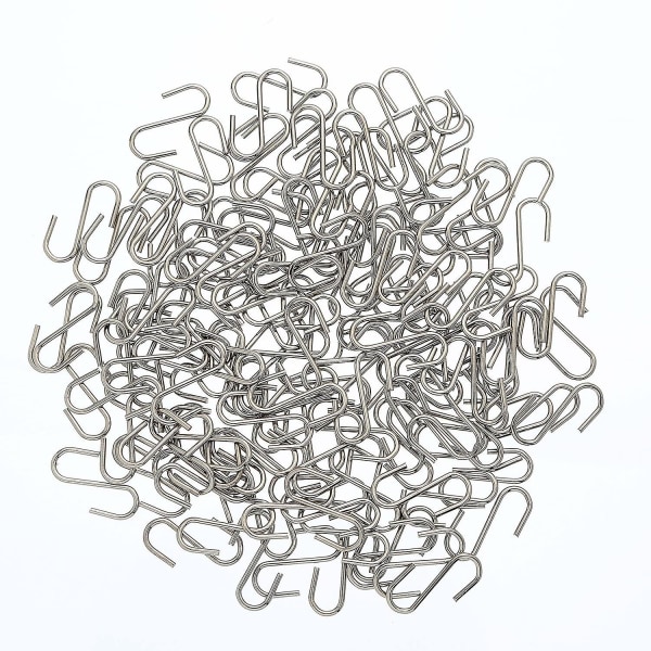 150 Mini S-krokar Metallanslutningar i S-formade krokhängare med förvaringslåda för pysselhantverk Hängande smycken, nyckelring och etiketter (22 X 8 Mm)