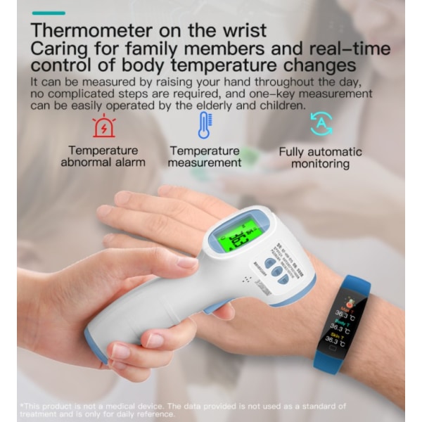 kroppstemperatur puls blodtryck blodsyre sportarmband (blått),