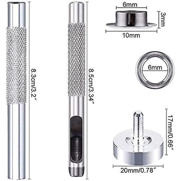 200 stk. Øyelett 6mm Syøyelett 4 Farger Øyelett For Presenninger Øyelett For Presenninger Med Stanseverktøy Øyelett For Gardiner Presenninger Lærvesker Sko