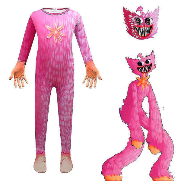 Poppy Playtime Kids Halloween Cosplay -asu ja -naamio pink 150cm