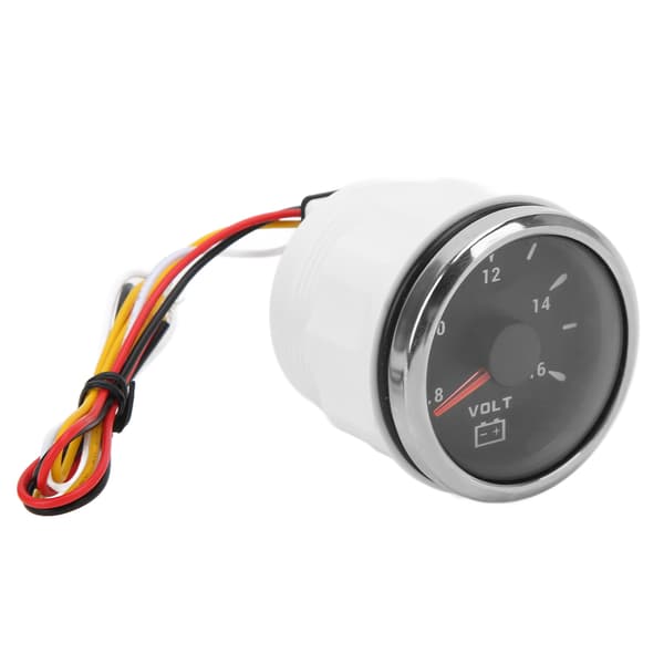 52mm Marine Voltmeter 8-16V Pointer 7 Farver Baggrundsbelysning IP67 Vandtæt Voltmeter til Båd RV Bil 9-32V Sort