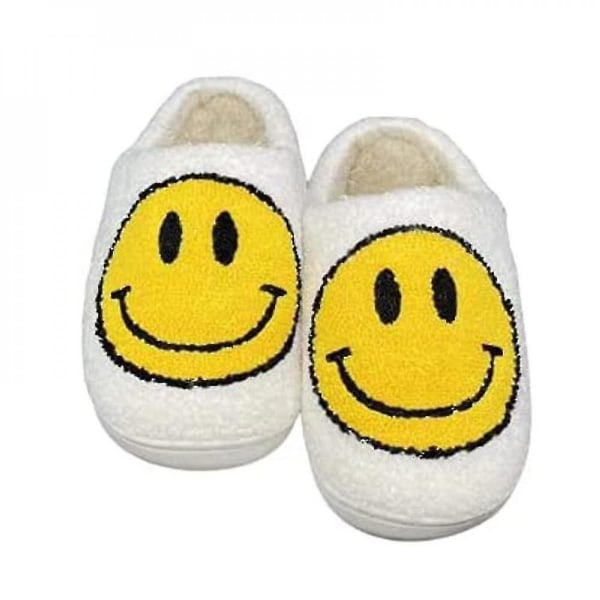 Smiley Face Pehmeät Pehmoiset Mukavat Lämpimät Slip-on Tossut