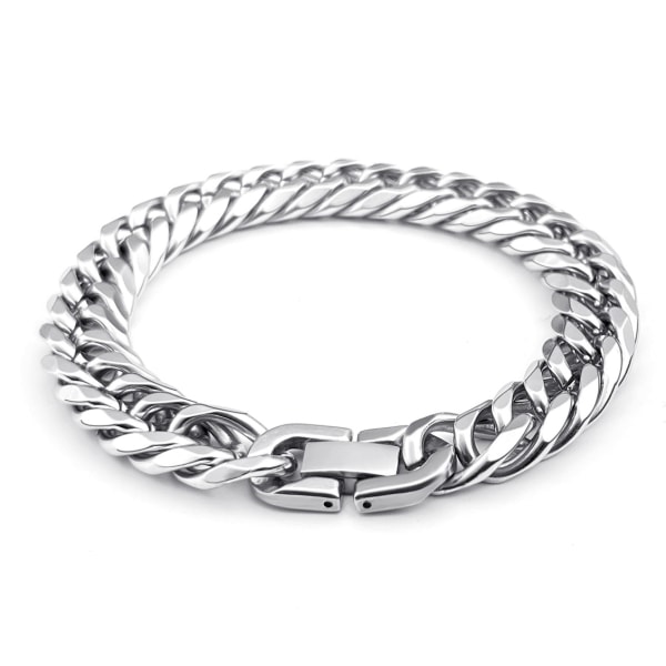 Trendy, udvidet fed armbånd i rustfrit stål