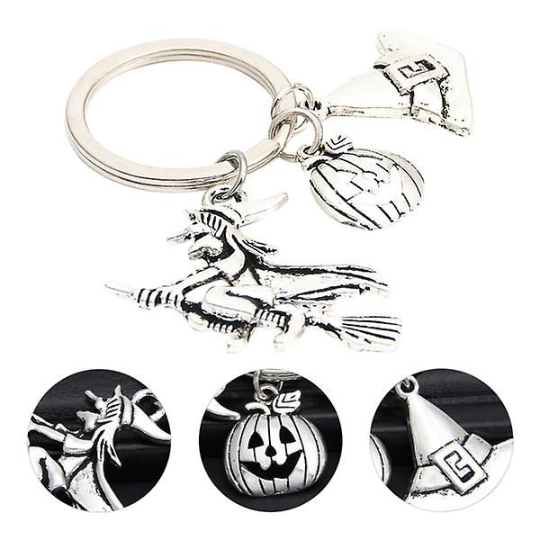 1 kpl Halloween-avainnippu Pumpkin Head -avainrengas Witch-avaimenperälaukun riipus