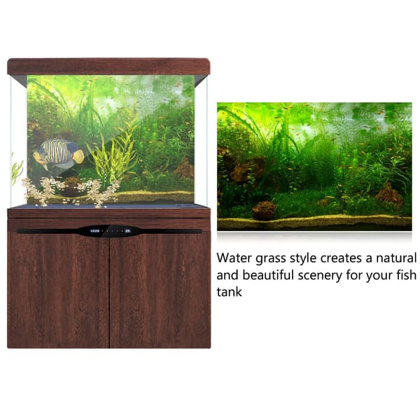 Akvariefisketank Baggrund PVC Klæbende Dekor Vandgræsstil 76x30cm