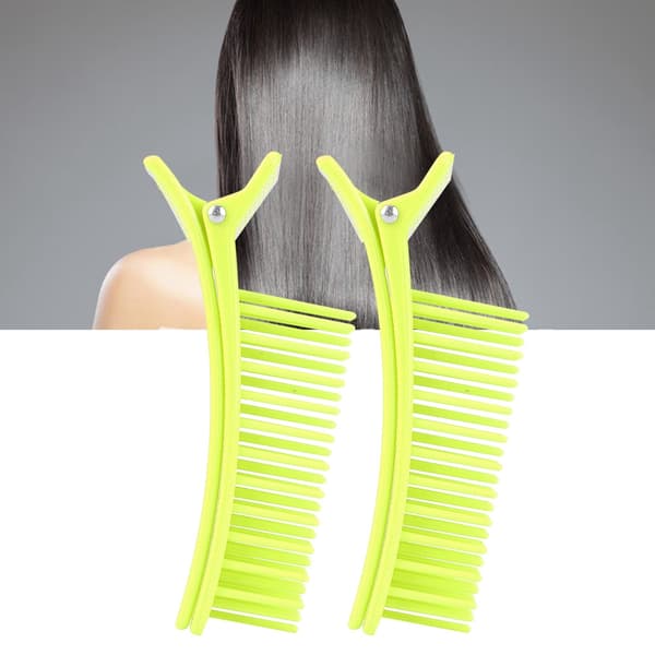 Fluorescerande Grön Hårsektioneringsklämma Stylinggrepp 2-pack