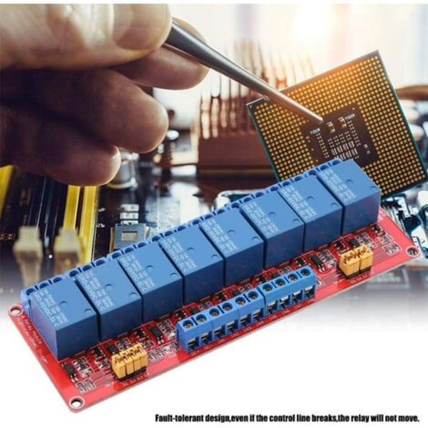 Relemoduuli - 8-kanavainen optoerotinrelemoduulikortti 12 V korkea ja matala liipaisin