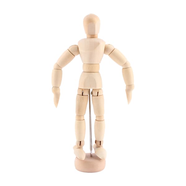 Konstklass Träfigur Manlig Docka Skyltdocka Rörlig Modell Display Hantverk 4,5 Tum