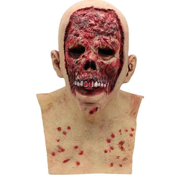 Ansikte utan hud med blod zombie zombie mask blödande mask latex huvudbonader Halloween dekoration rekvisita