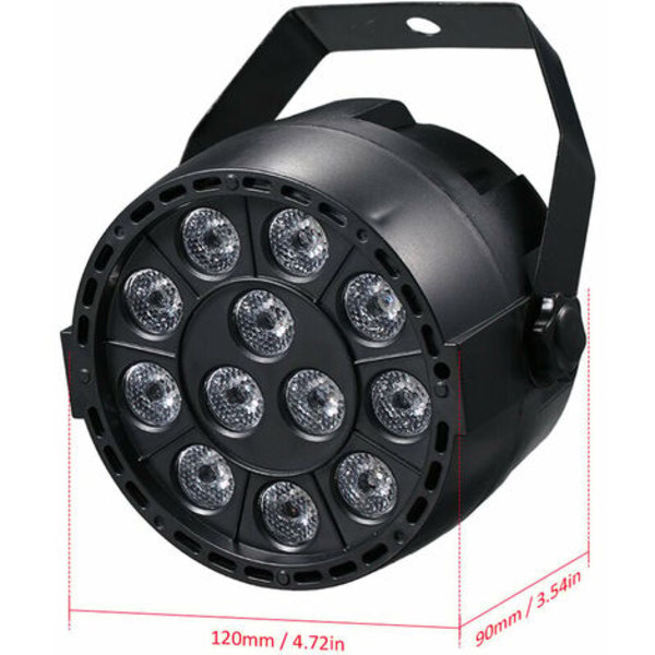 Spot-loftslys AC90-240V 12 LED Par-lys 8-kanals RGBW Mixing Stage Lighting med DMX Strobe og Sound Active Mod