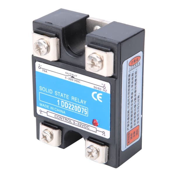 Solid State Relay DC SSR Inngang 3-32VDC Last 5-220VDC Kontrollrelé 75A