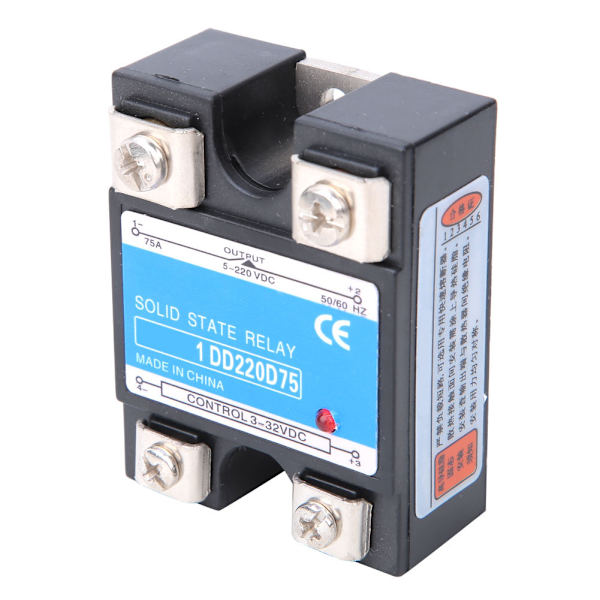 Solid State -rele DC SSR -tulo 3-32VDC Kuorma 5-220VDC Ohjausrele 75A
