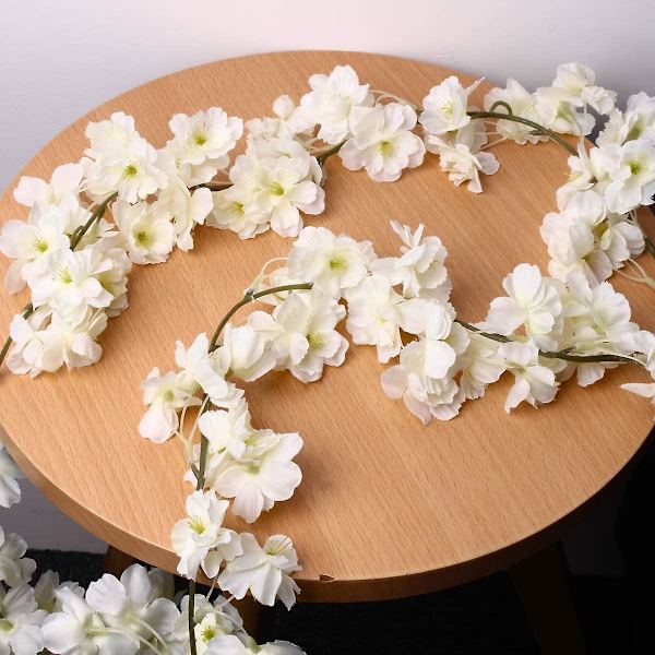 Kunstig blomsterrattan, kirsebærblomst, hvid