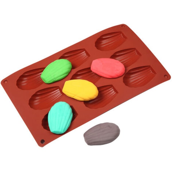 1 STK 9 hullers silikone Madeleine Forme Riflet kageform Modstandsform