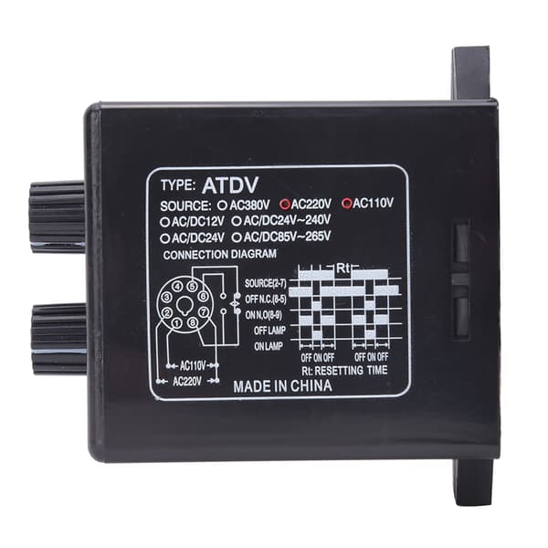 Vred Kontroll Dobbel Timer Relé MultiSection ATDVNA AC110V 220V Tidsbryter