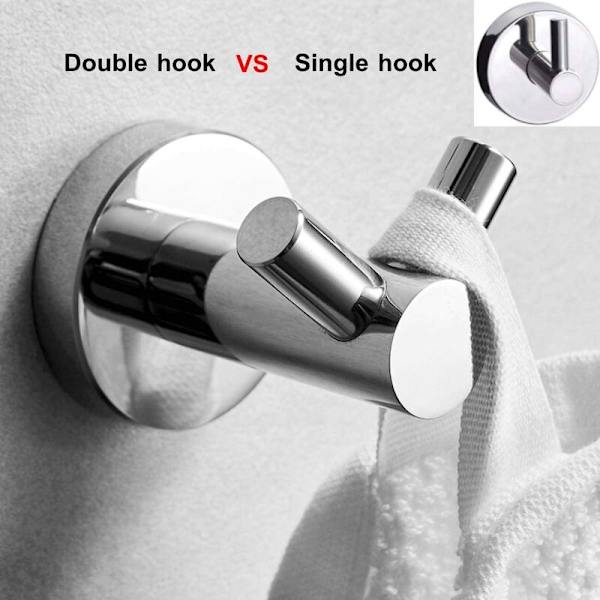 Luminous Bathroom WC Hotel Stainless Steel Double Hook Coat Hook ，kotikeittiöön, wc:hen, kylpyhuoneeseen
