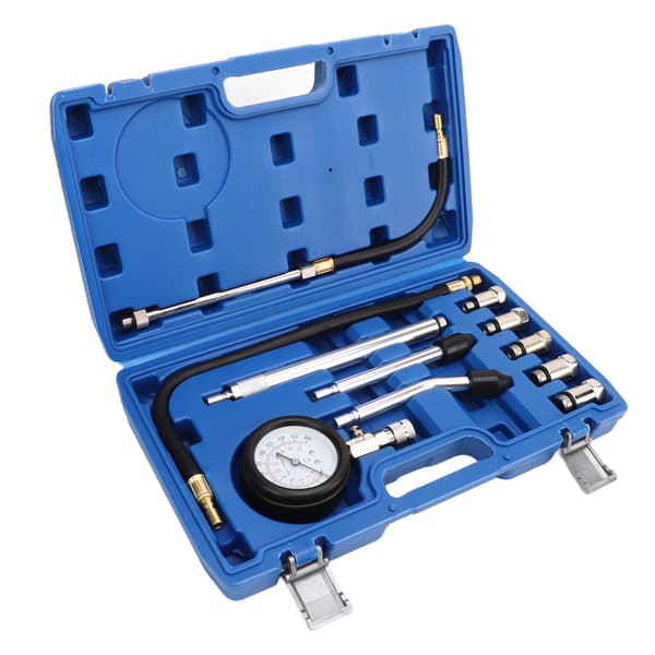 17 Cylinderkompressionstestare Kit Digital Mätare 0-300 PSI Universal Motor Tryckdetektering