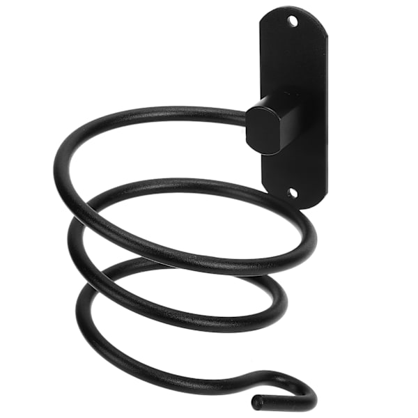 Vægmonteret Hårtørrerholder Badeværelsesventilator Organizer Sort