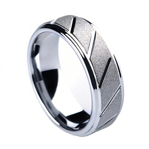 Män Mode Matt Geometriskt Band Finger Ring Bröllop Förlovning Smycken Present US 6